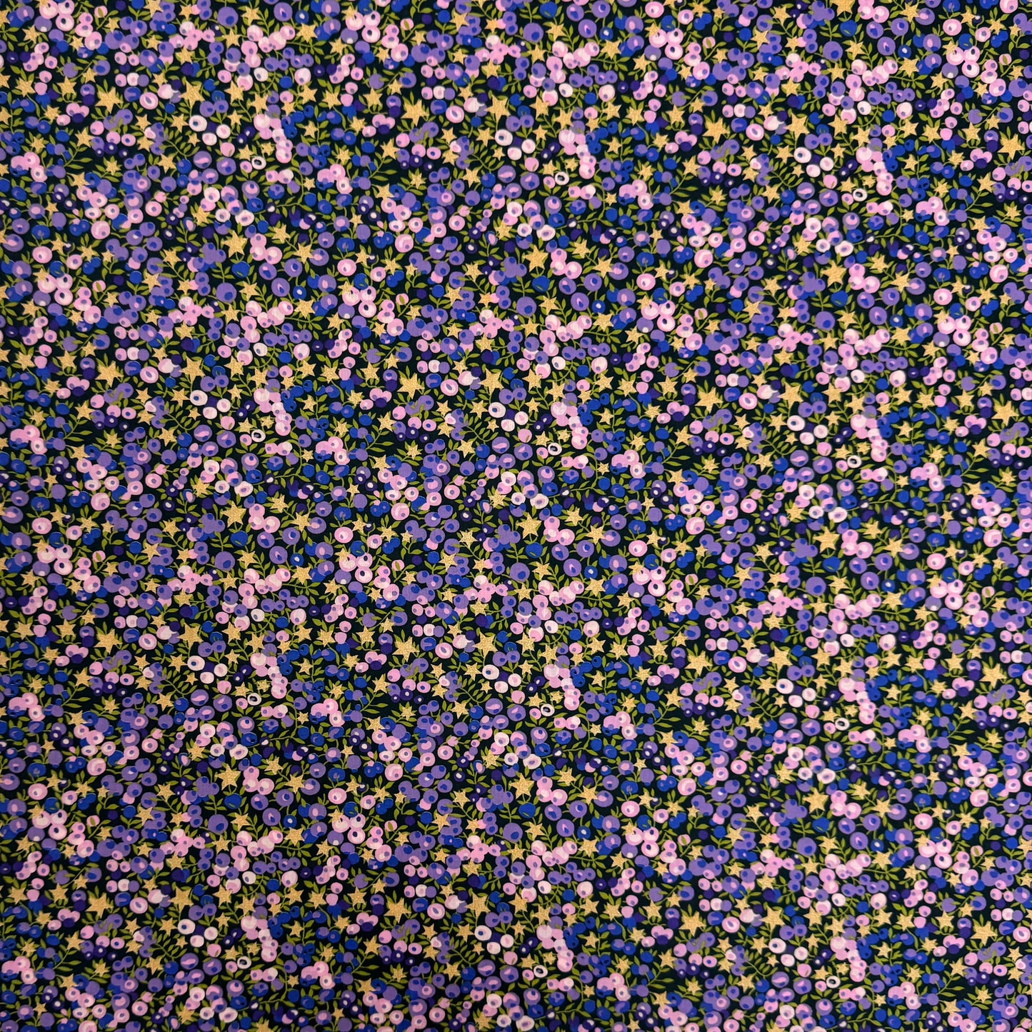 Liberty Fabrics Wiltshire star purple Tana Lawn Cotton (Metallic) 3m
