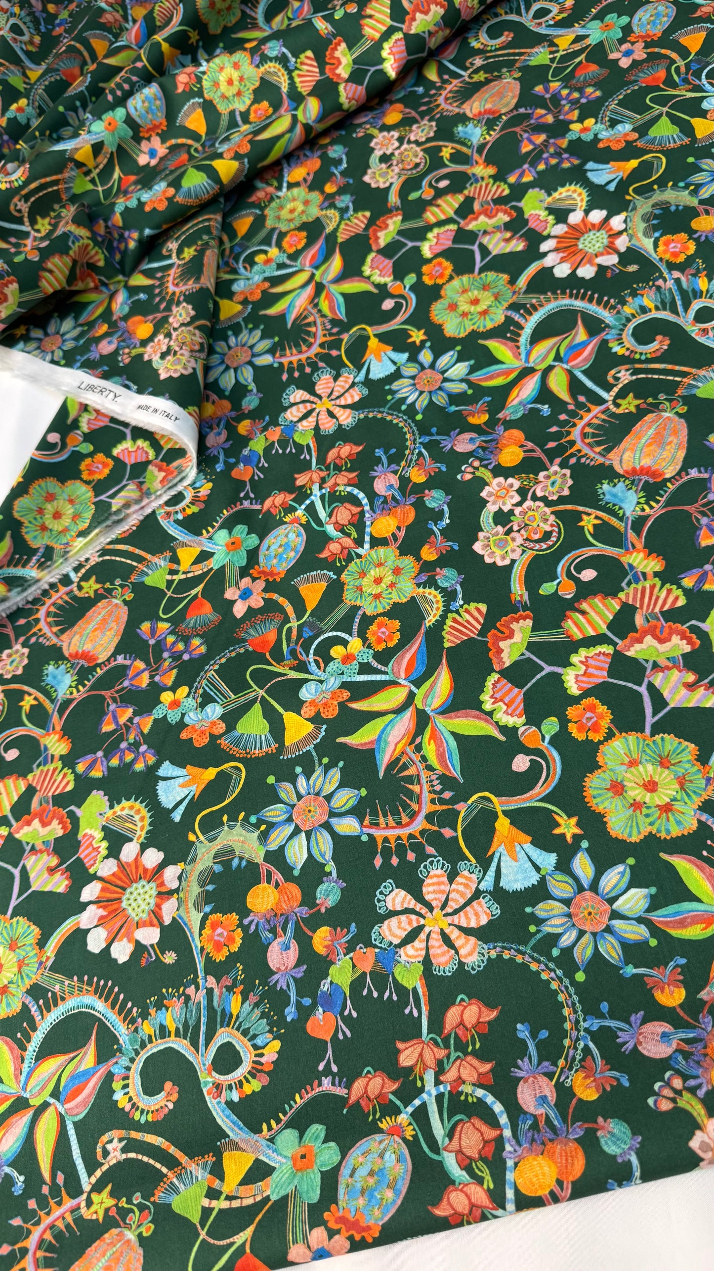 Liberty Fabric BEAUTIFULLY BIZ Green Cotton Tana Lawn® 3m