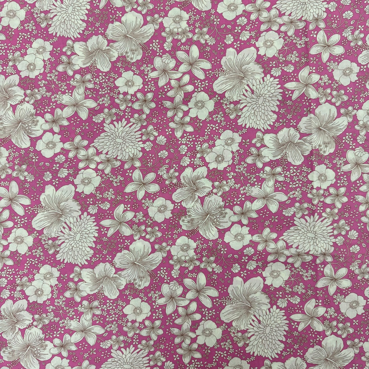 Pink Flowers (English cotton Tana Lawn) 3m