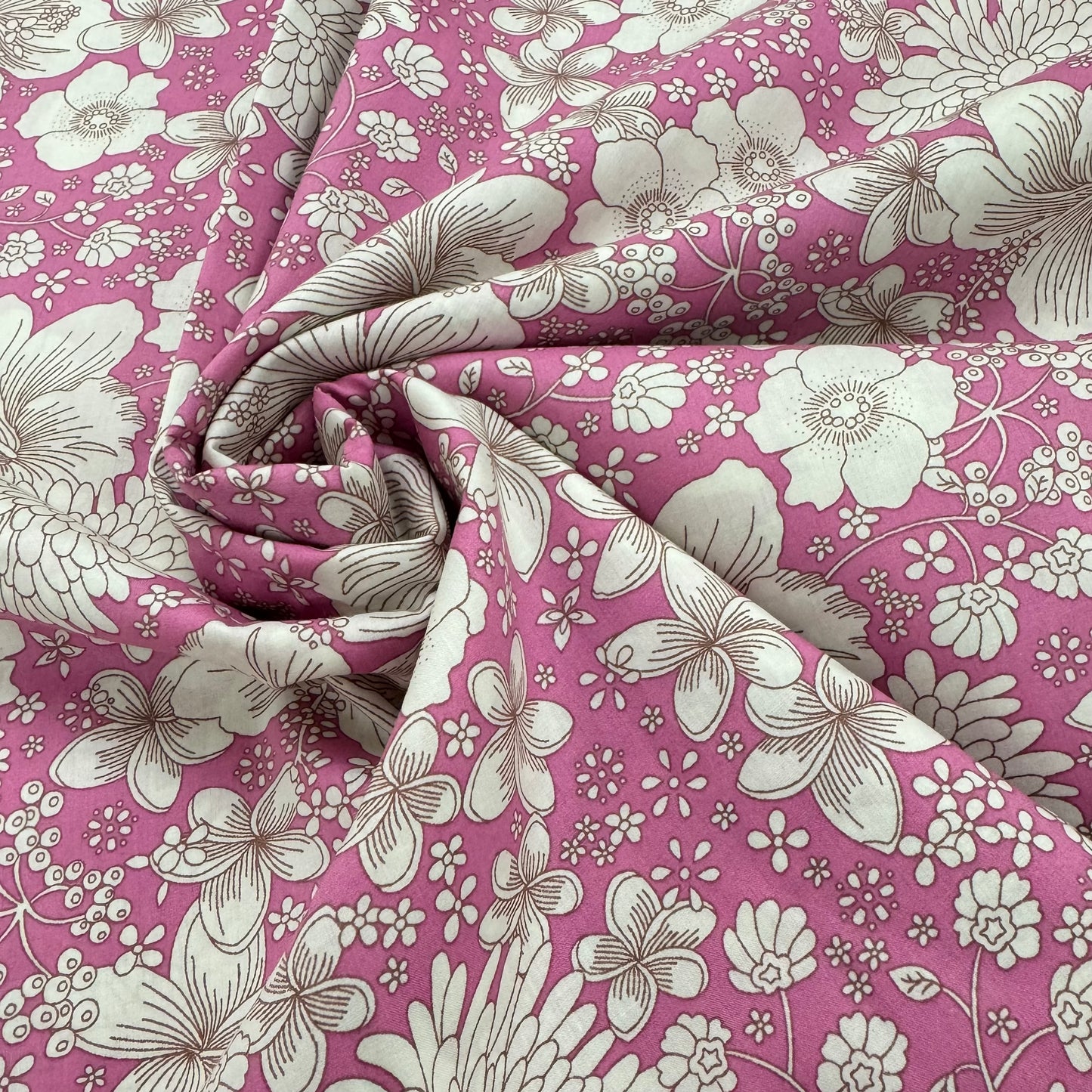 Pink Flowers (English cotton Tana Lawn) 3m