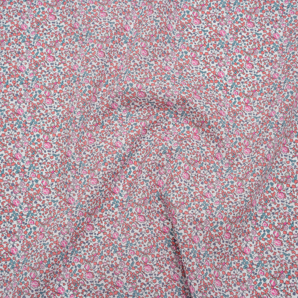Liberty Fabrics Tana Lawn® - Michelle Eloise Bright Pink - Pink, Coral and Turquoise Little Floral Vines 3m