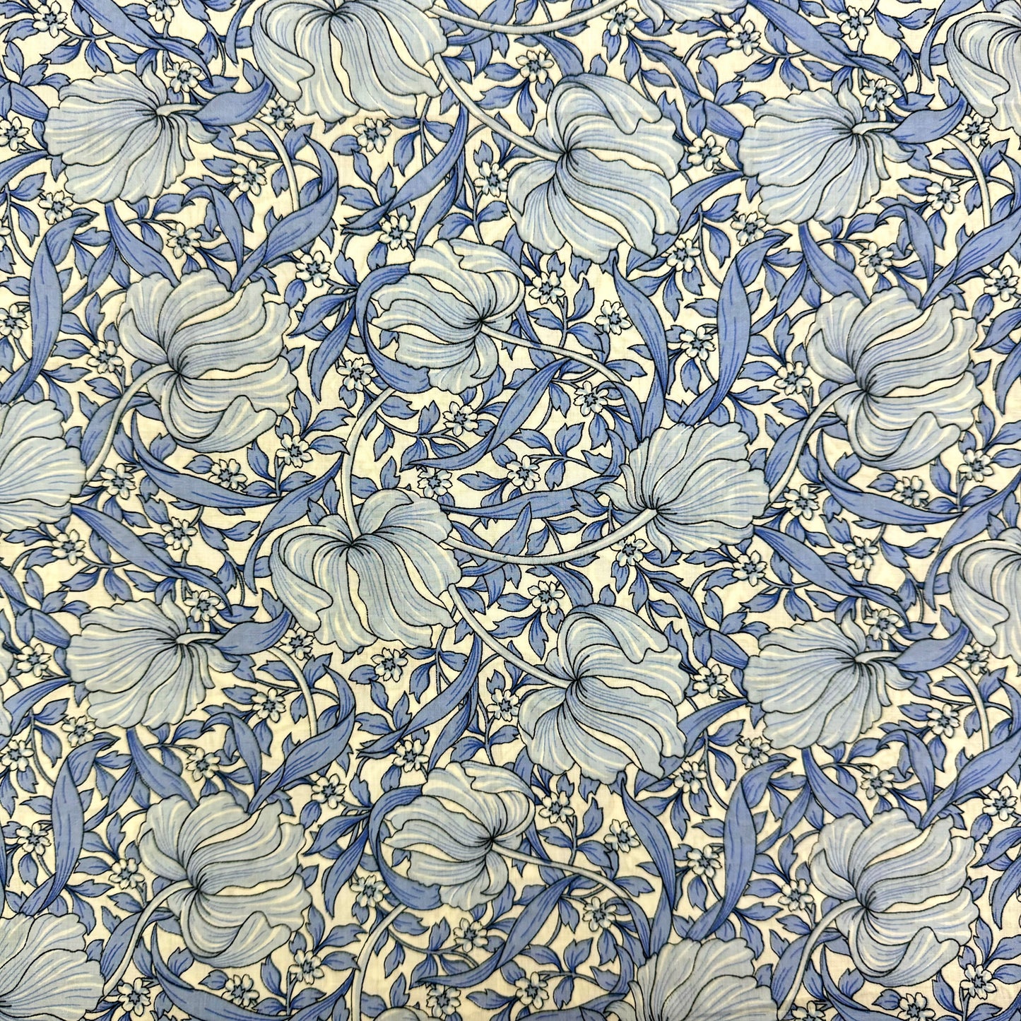 William Morris Pimpernel light Blue Red(English cotton Tana Lawn) 3m