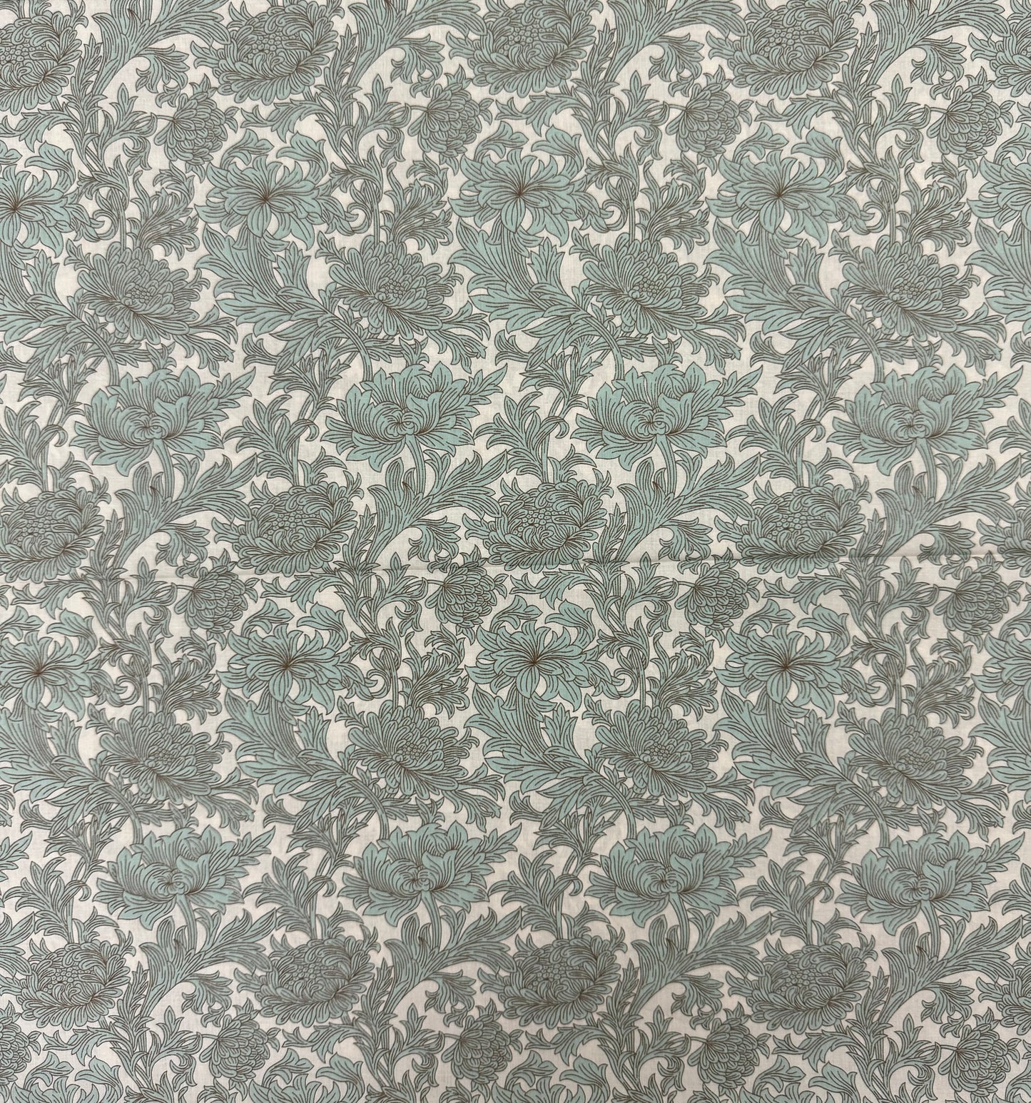 William Morris Green Chrysanthemum Floral (English cotton Tana Lawn) 3m