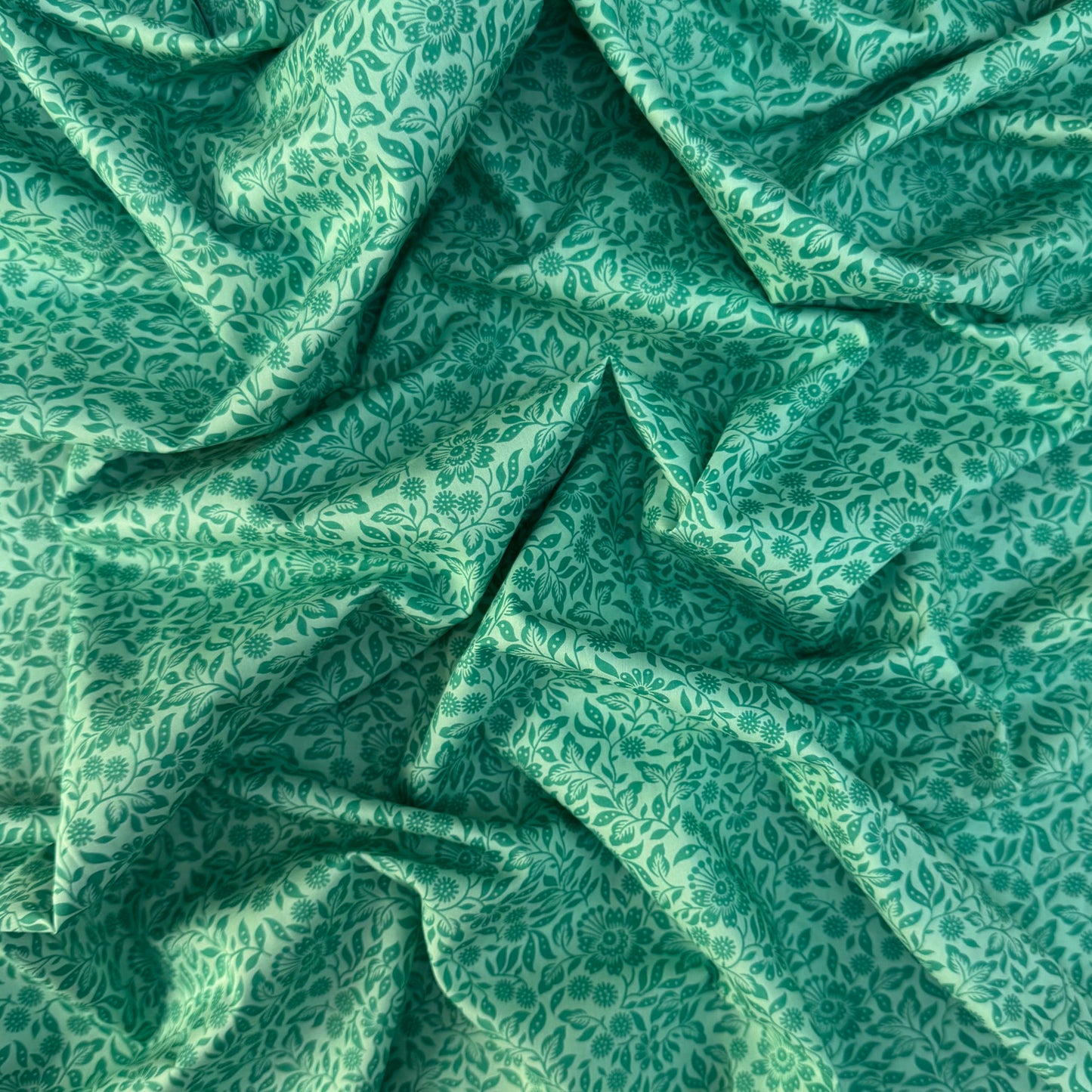 Liberty Fabric Mari woodcut green green Cotton Tana Lawn® 3m