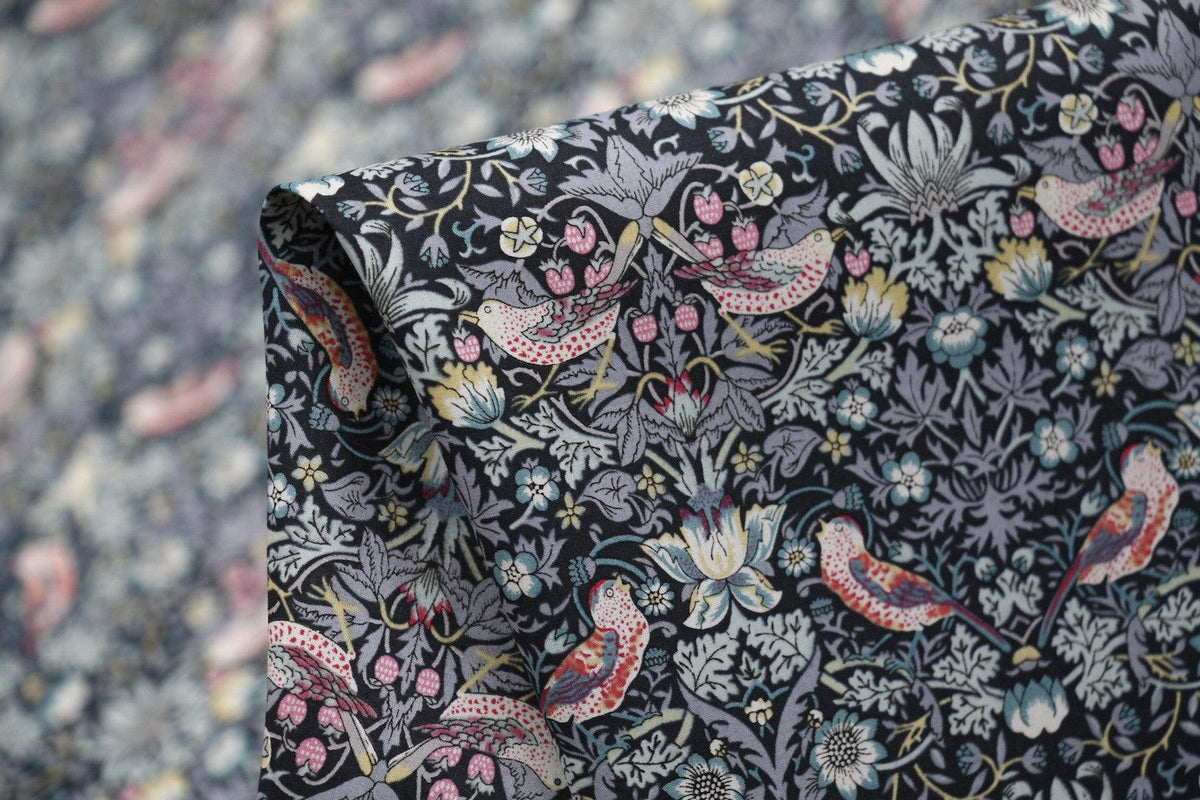 Liberty Cotton Tana Lawn Strawberry Thief Grey 3m