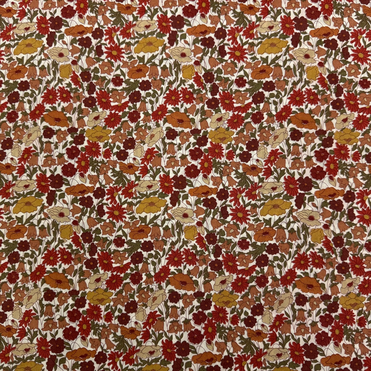 Poppy and Daisy Brown Tana Lawn™ Cotton 3m