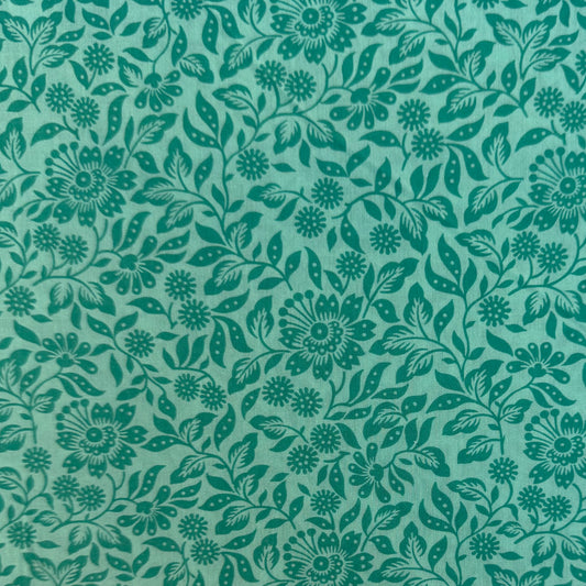 Liberty Fabric Mari woodcut green green Cotton Tana Lawn® 3m