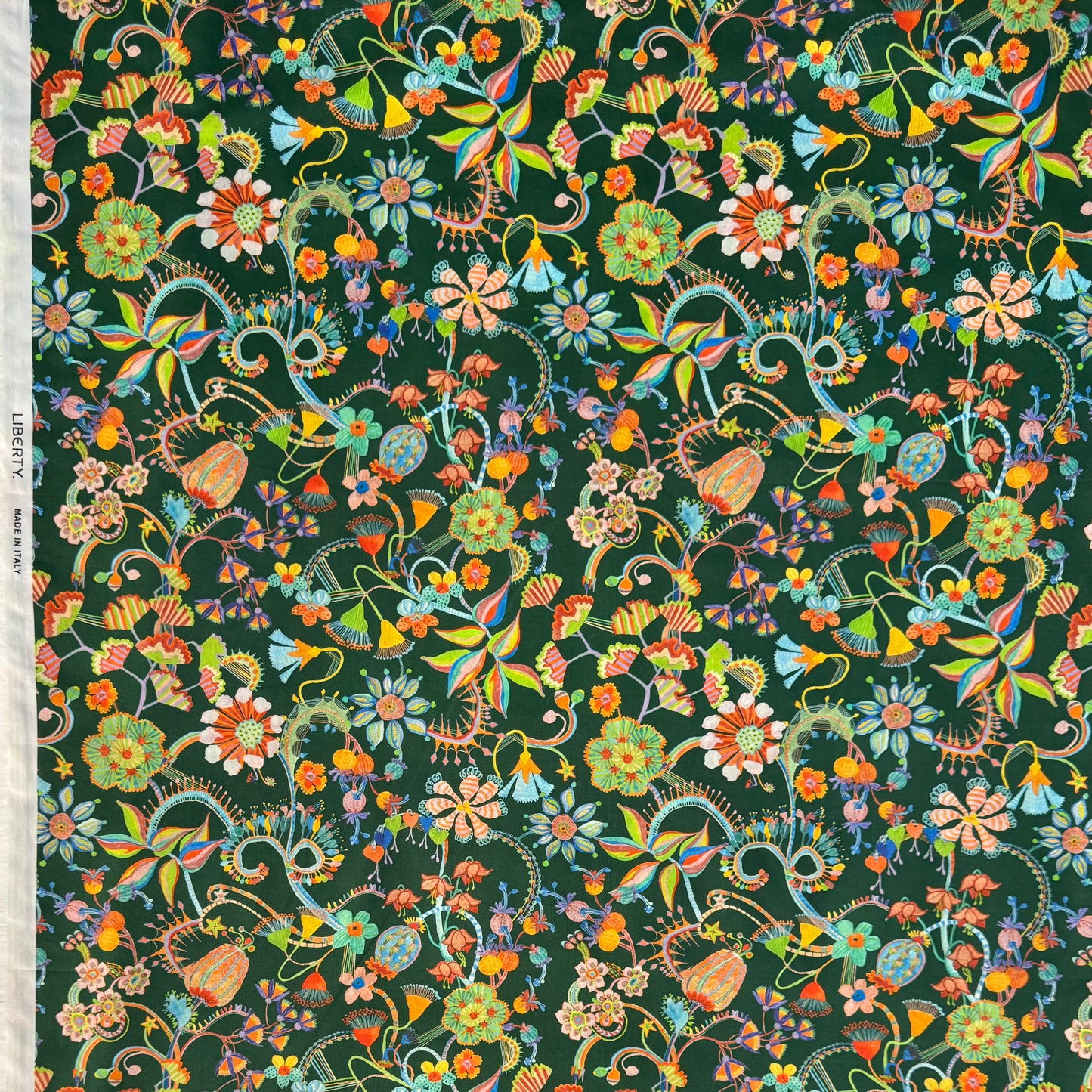 Liberty Fabric BEAUTIFULLY BIZ Green Cotton Tana Lawn® 3m