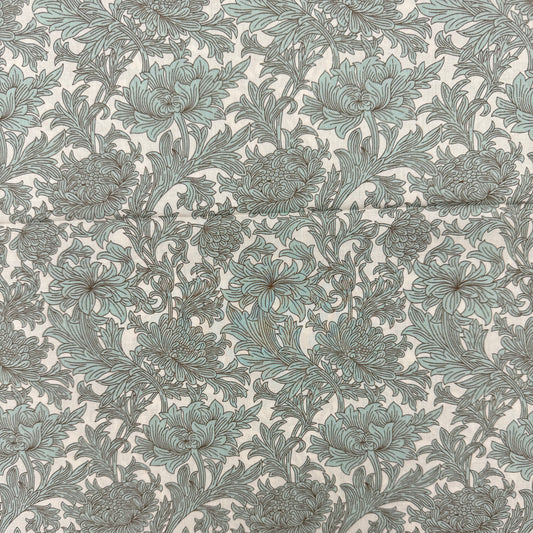 William Morris Green Chrysanthemum Floral (English cotton Tana Lawn) 3m