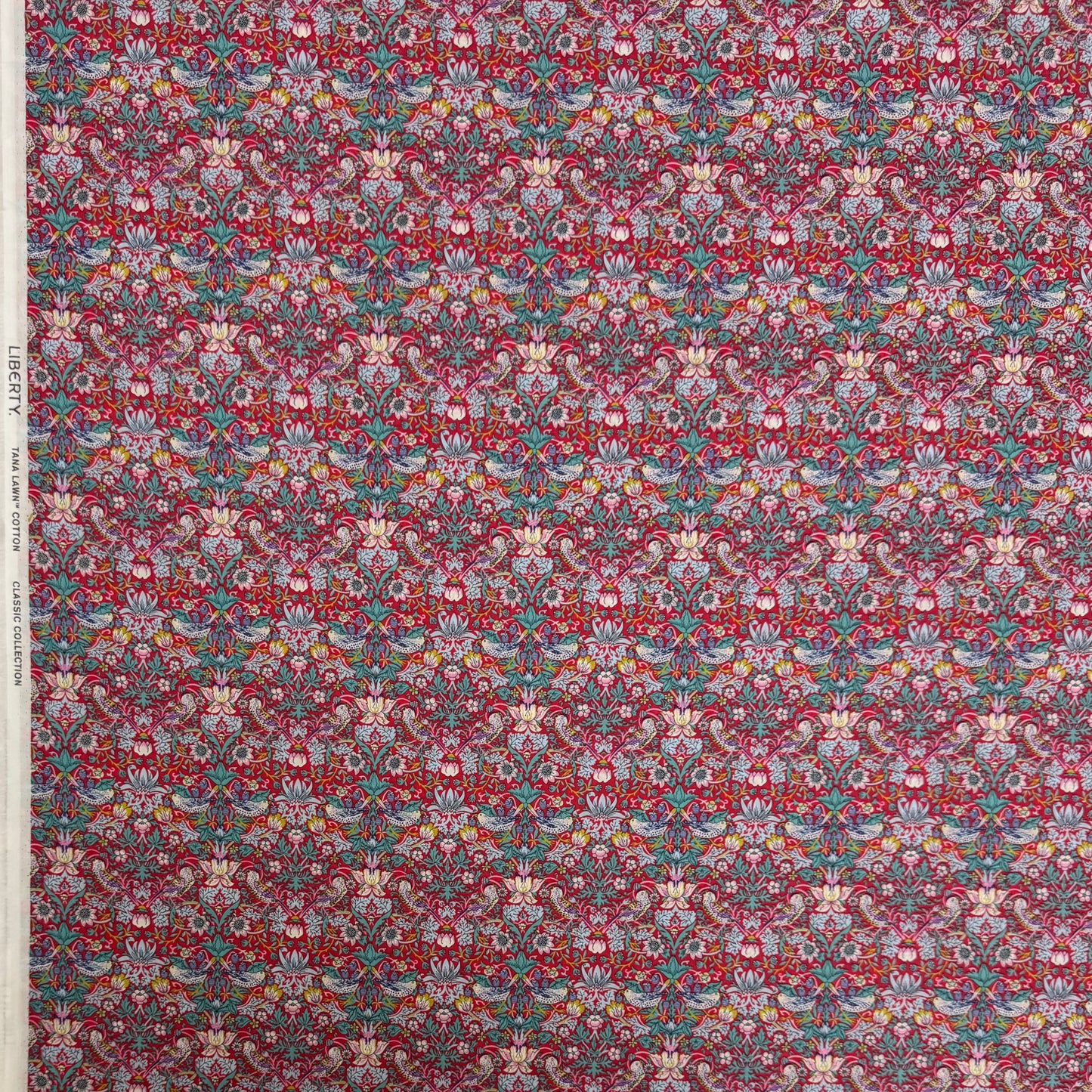 Liberty Strawberry Thief Red Cotton Tana Lawn 3m