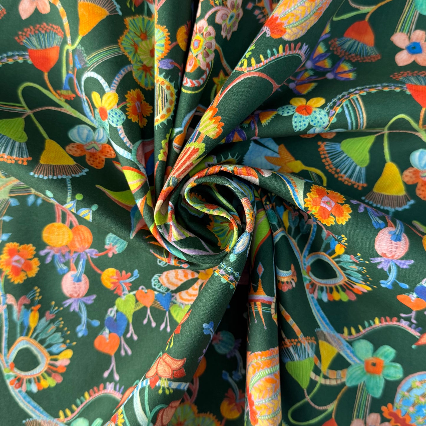 Liberty Fabric BEAUTIFULLY BIZ Green Cotton Tana Lawn® 3m