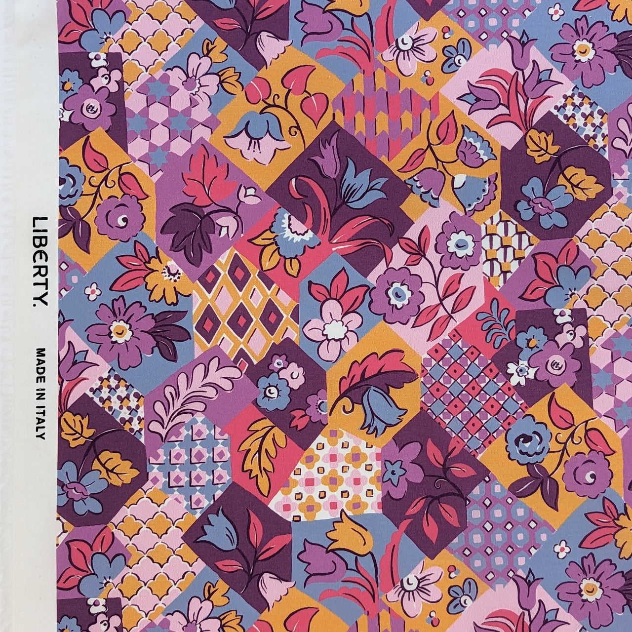 Liberty Fabric Flower Patch Purple