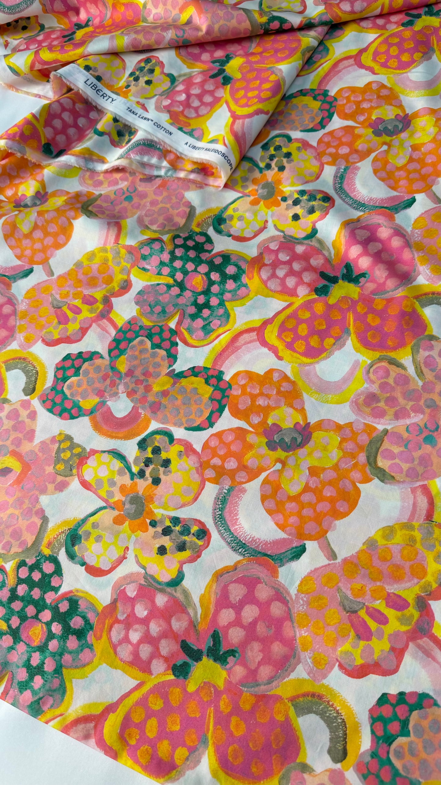 Liberty Fabric IJ FAUVISM FLORAL orange Cotton Tana Lawn® 3m