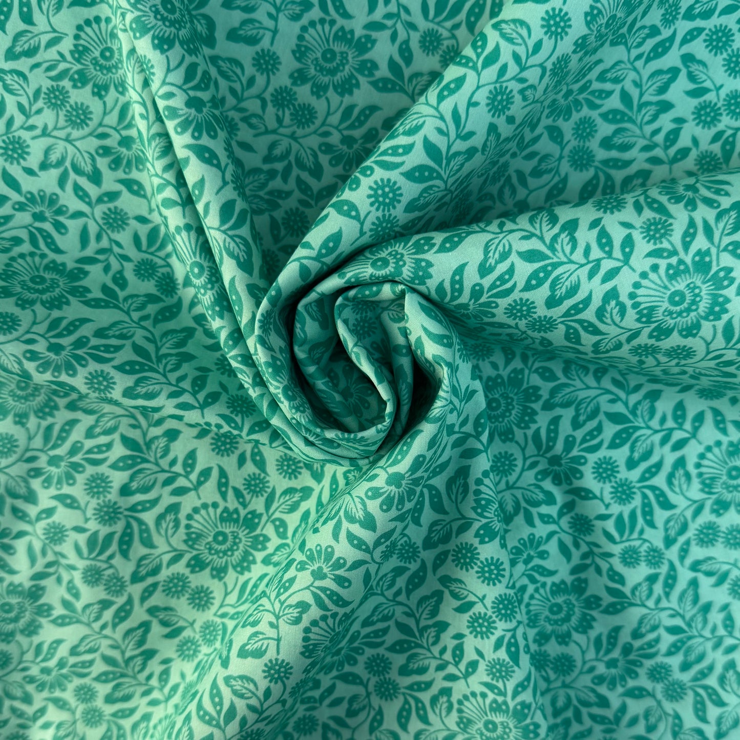 Liberty Fabric Mari woodcut green green Cotton Tana Lawn® 3m