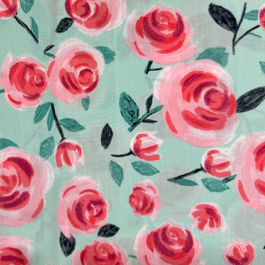 Tiffany pink Roses(English cotton Tana Lawn) 3m