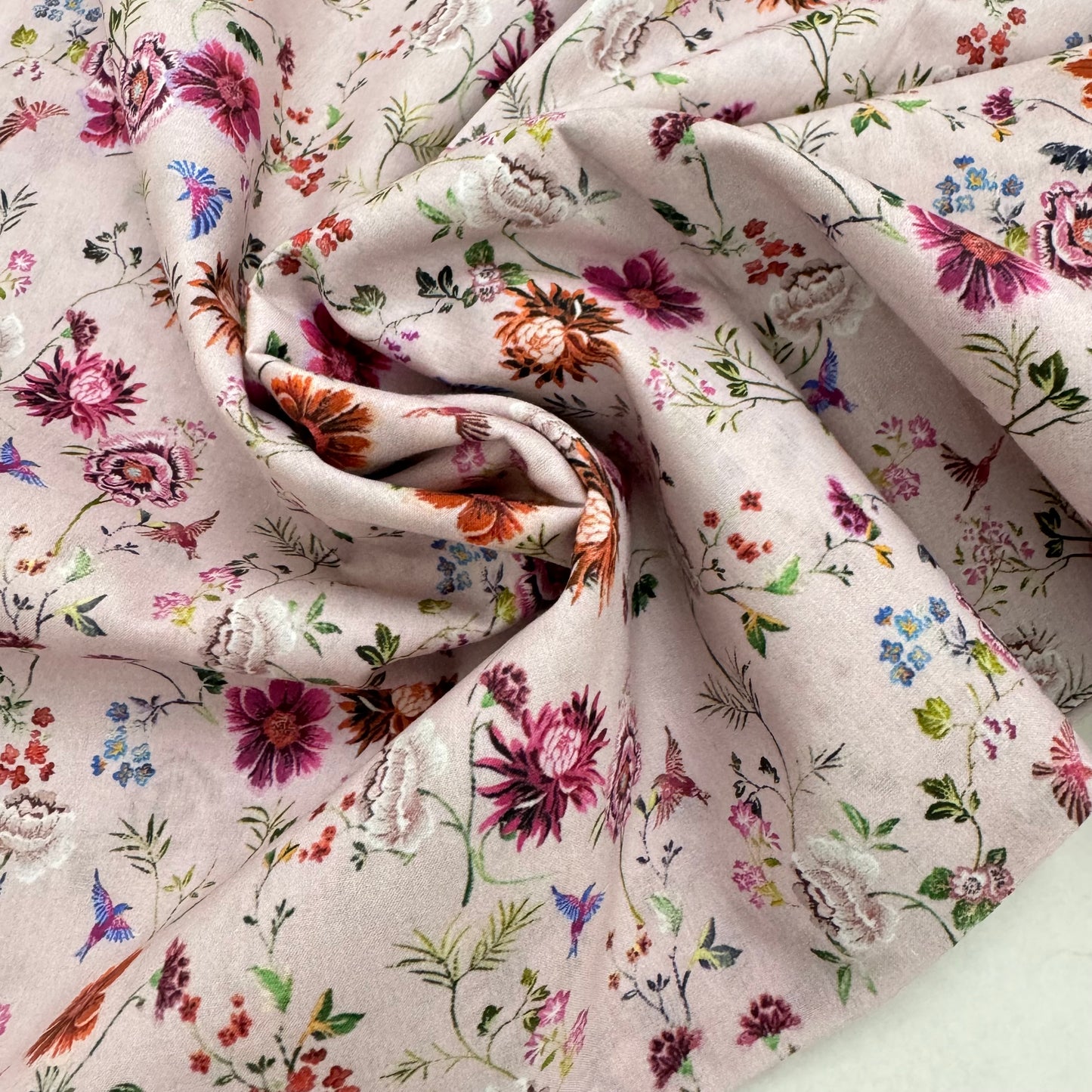 Pink flowers (Italian cotton Tana Lawn) 3m