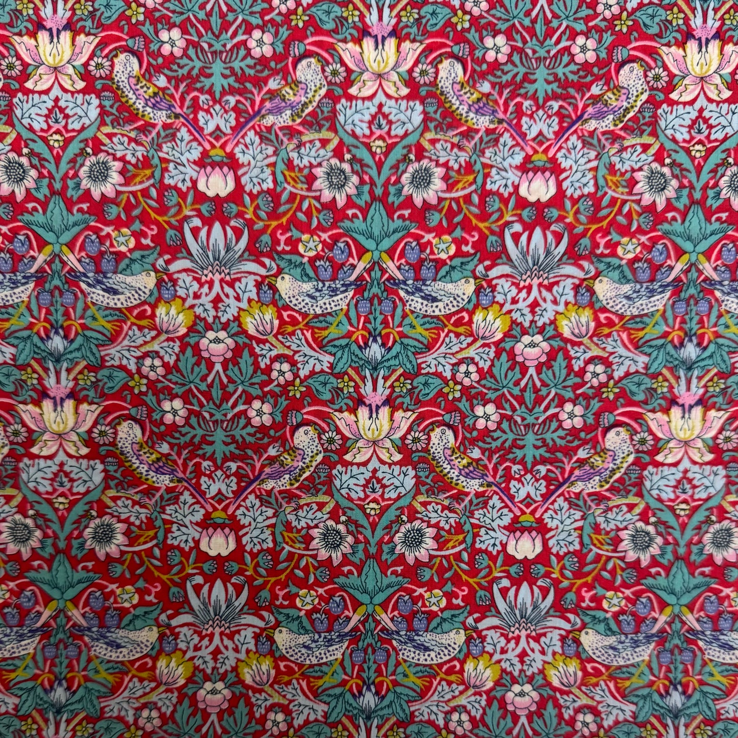 Liberty Strawberry Thief Red Cotton Tana Lawn 3m