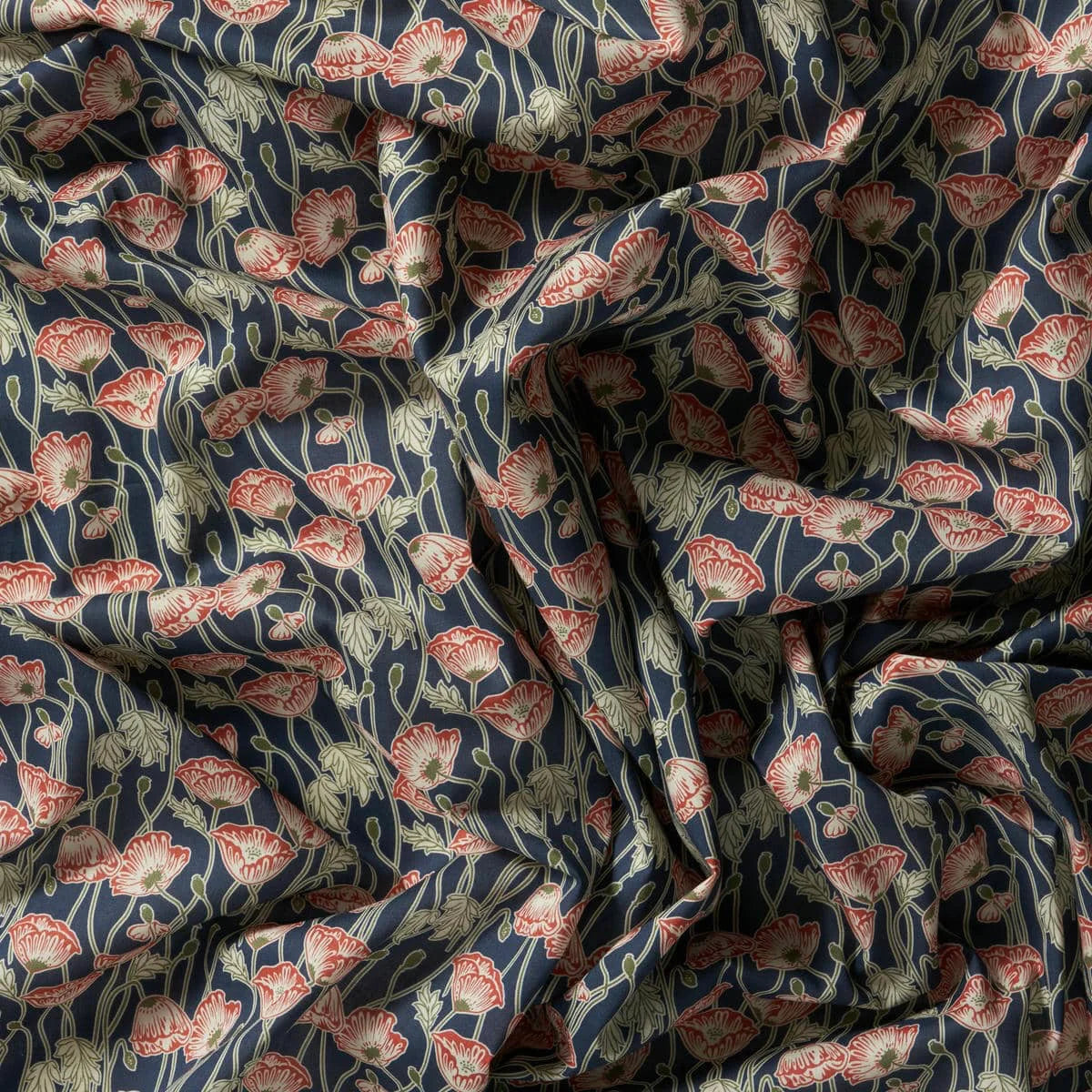 Liberty Fabrics Erito Poppy D Tana Lawn Cotton 3m