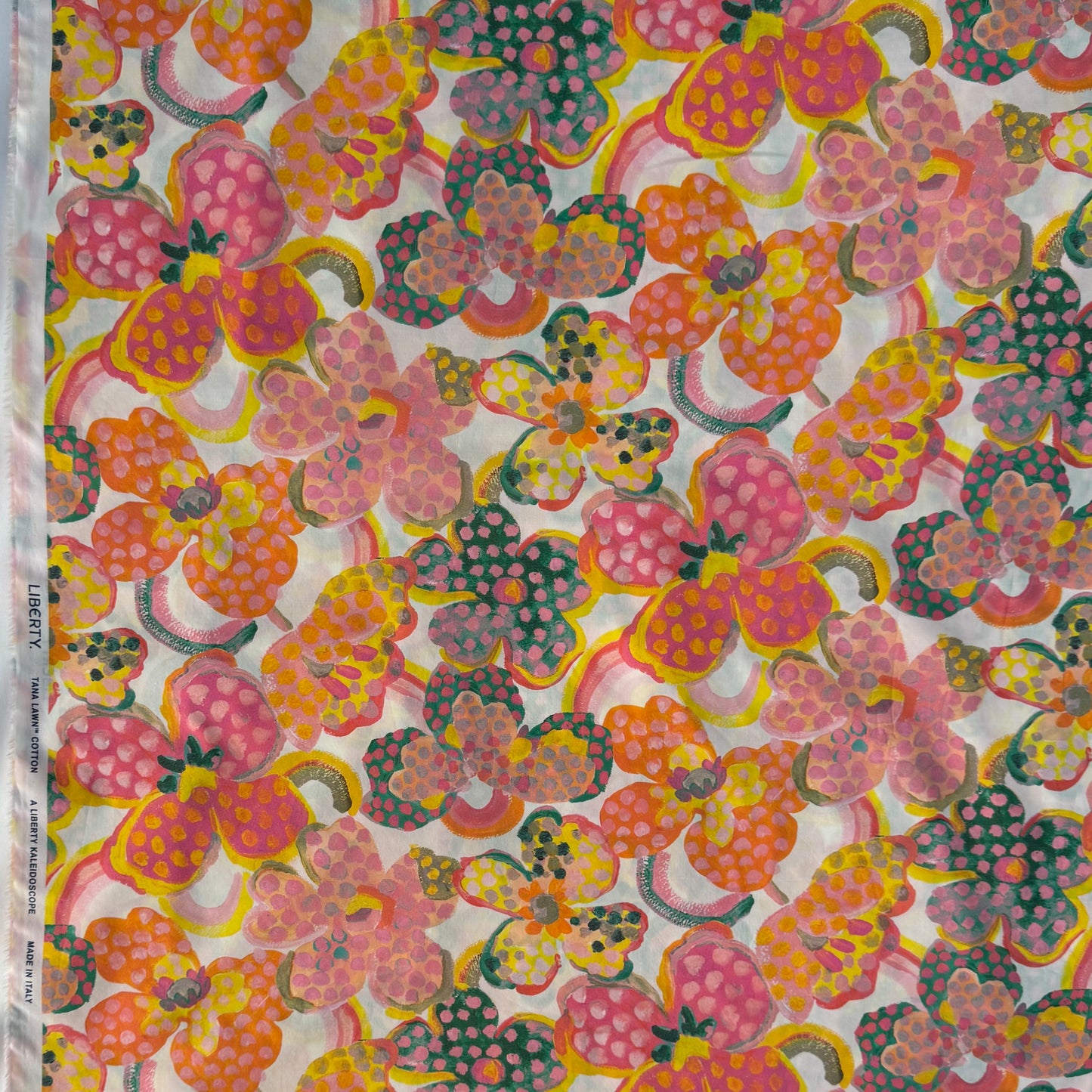Liberty Fabric IJ FAUVISM FLORAL orange Cotton Tana Lawn® 3m