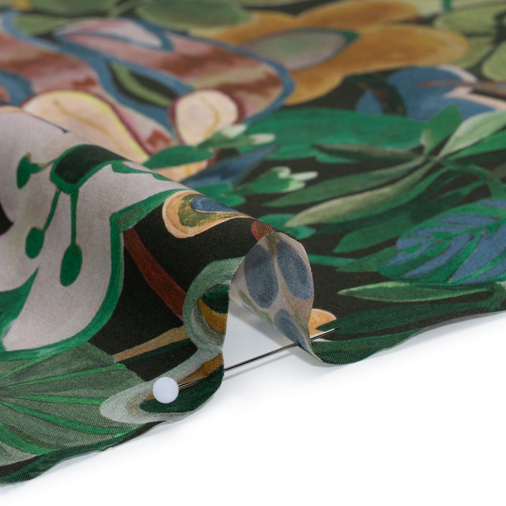 Liberty Fabrics Tana Lawn® - Jungle Trip Green - Dark Green, Teal and Blue Tropical Plants