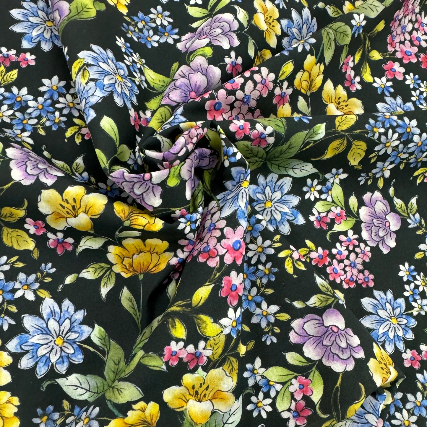 Black Floral(Italian cotton Tana Lawn) 3m