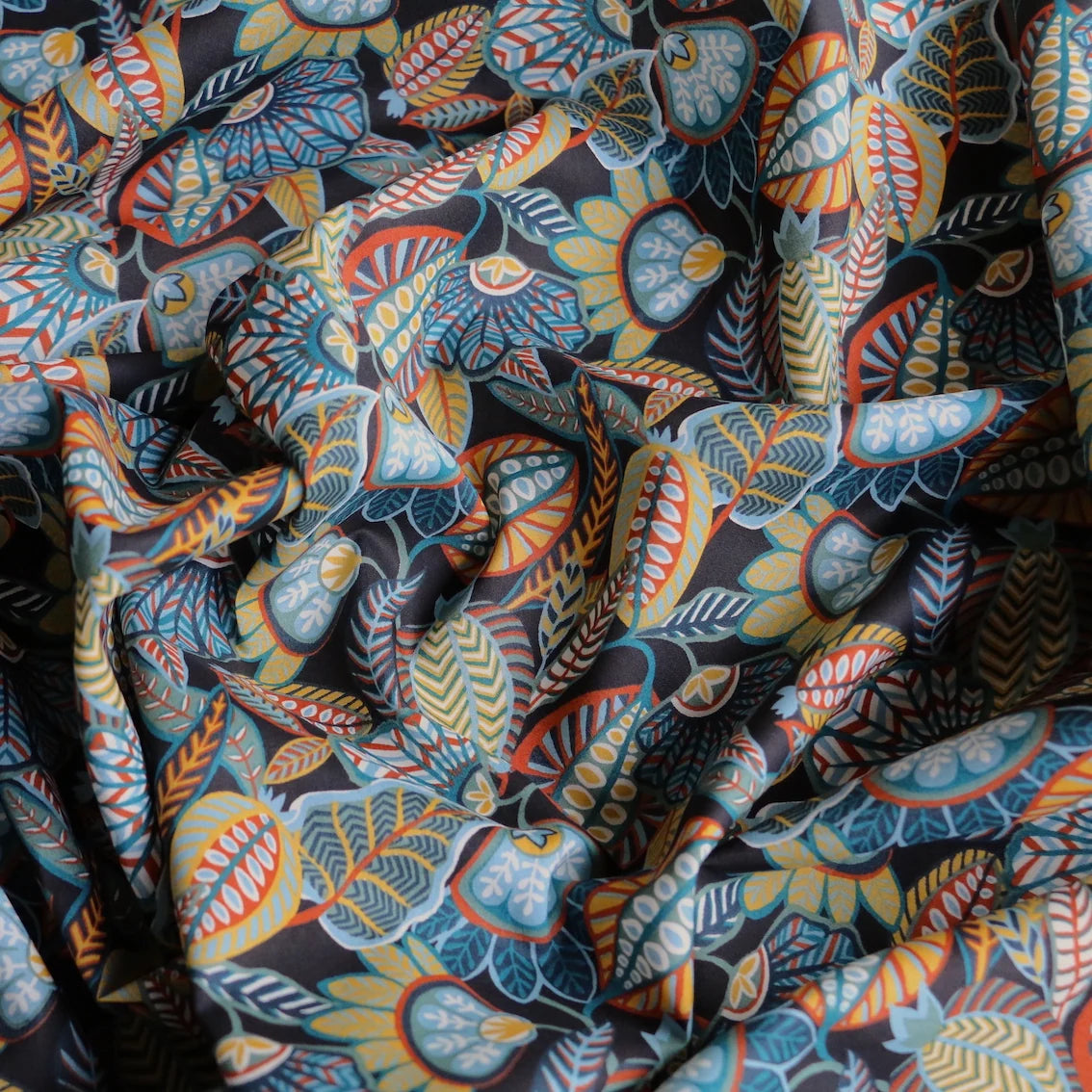 Liberty Harvest Time black green cotton Tana Lawn 3m