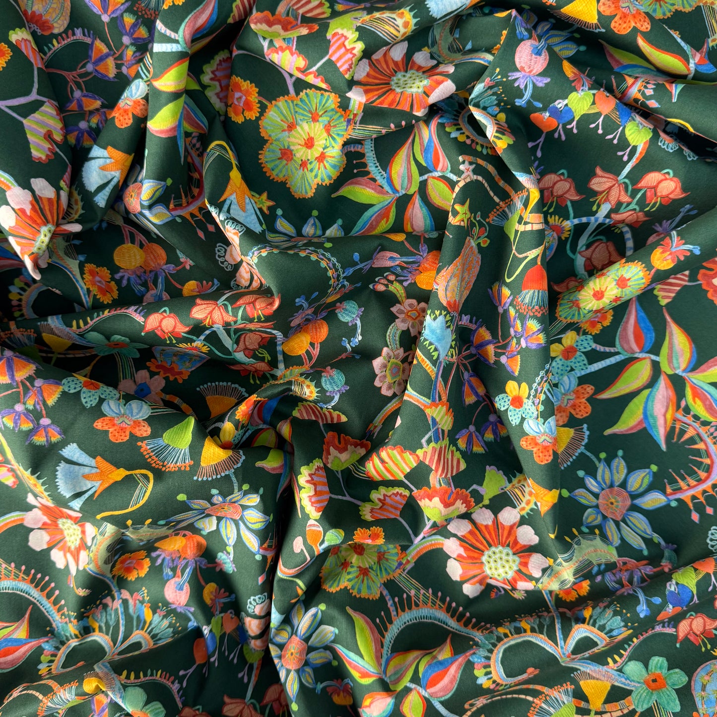 Liberty Fabric BEAUTIFULLY BIZ Green Cotton Tana Lawn® 3m