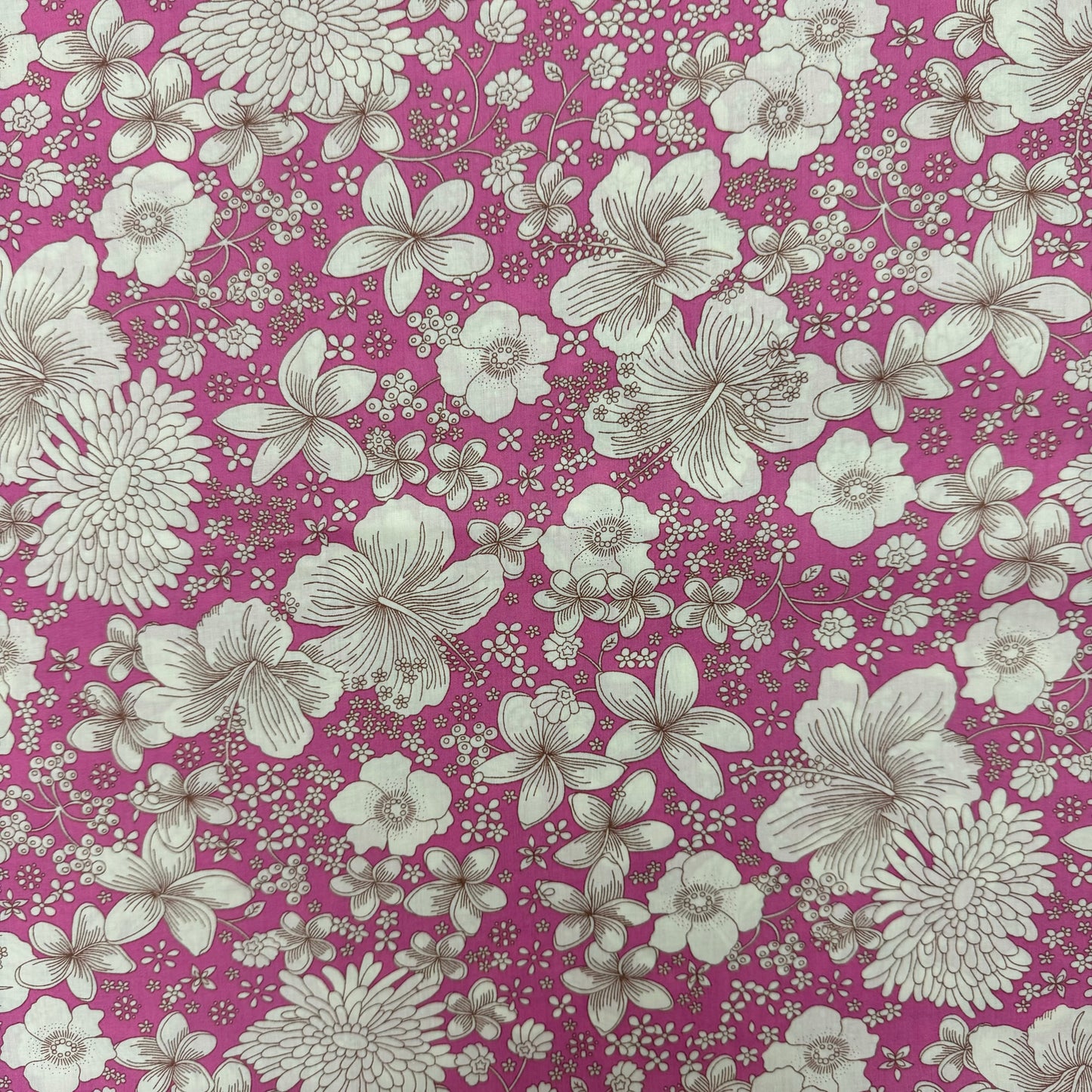 Pink Flowers (English cotton Tana Lawn) 3m