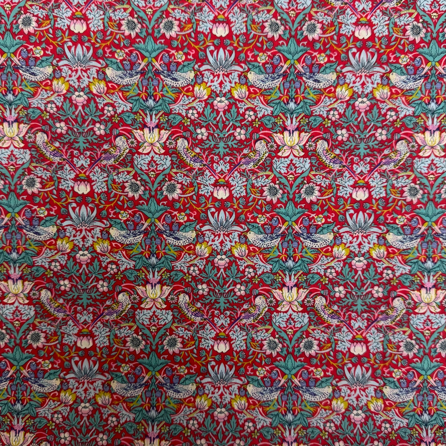 Liberty Strawberry Thief Red Cotton Tana Lawn 3m