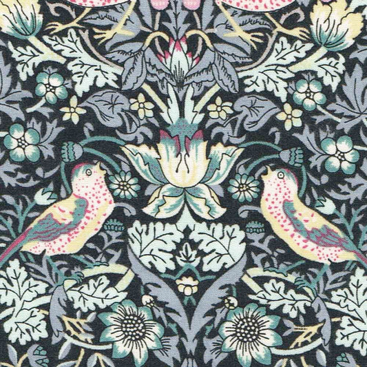 Liberty Cotton Tana Lawn Strawberry Thief Grey 3m