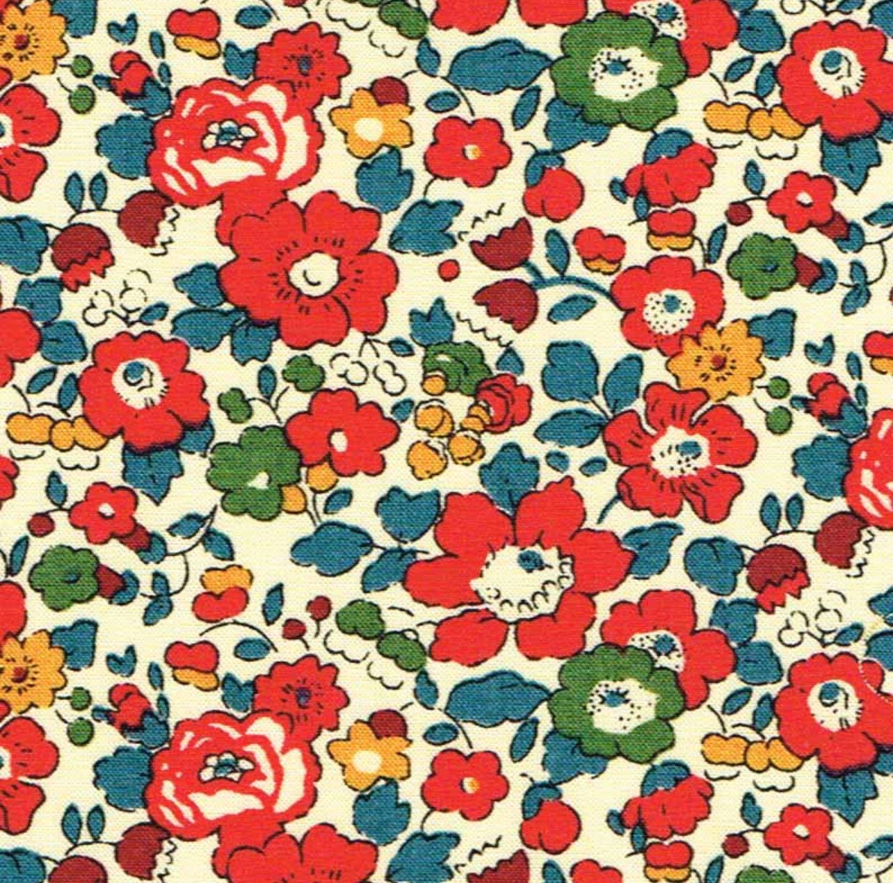 LIBERTY FABRICS Red Betsy Ann Tana Lawn™ Cotton 3m