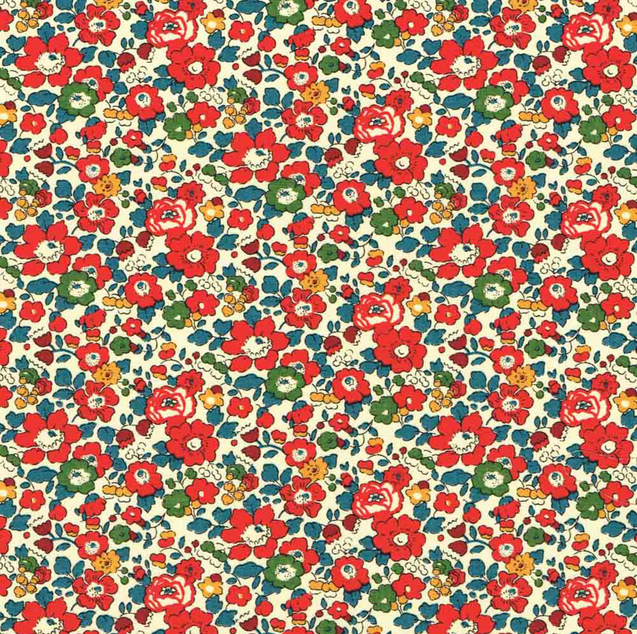 LIBERTY FABRICS Red Betsy Ann Tana Lawn™ Cotton 3m