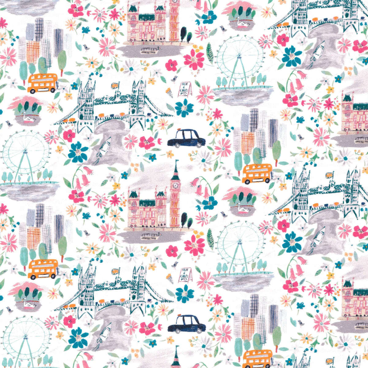 Liberty Organic Tana Lawn Fabric Pride And Bloom 3m