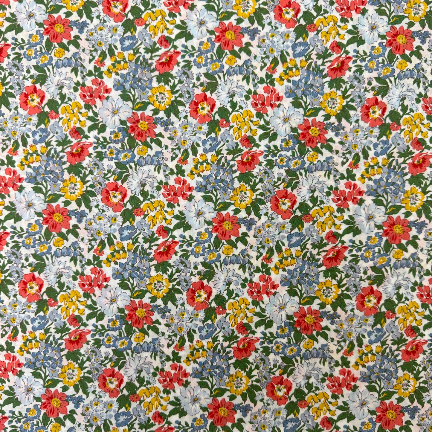 Liberty Fabrics Honeydew red blue Tana Lawn Cotton