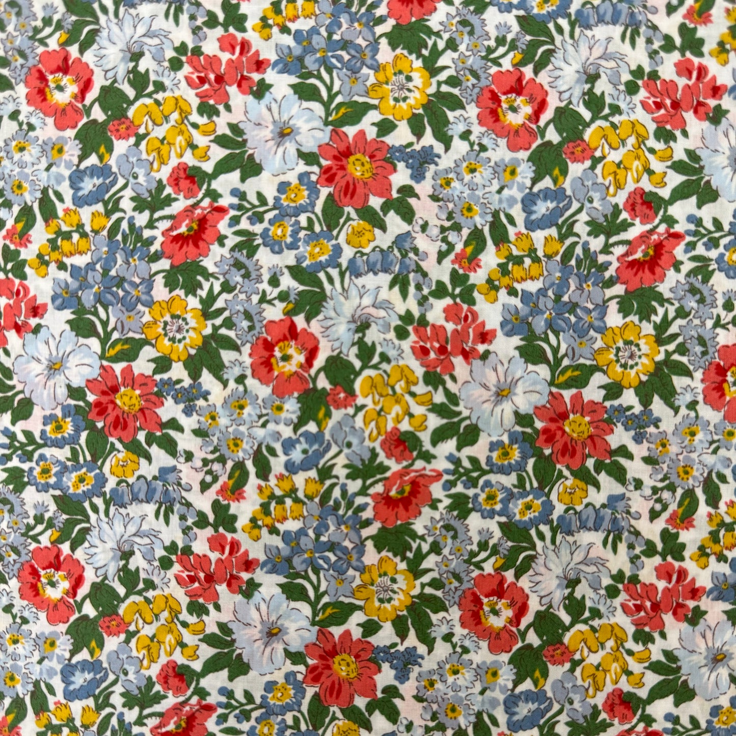 Liberty Fabrics Honeydew red blue Tana Lawn Cotton