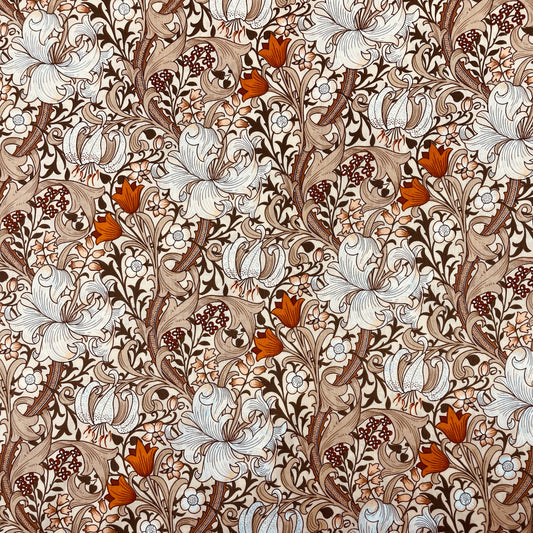 English Cotton Lawn Fabric - Golden Lily A - John Henry Dearle 3m