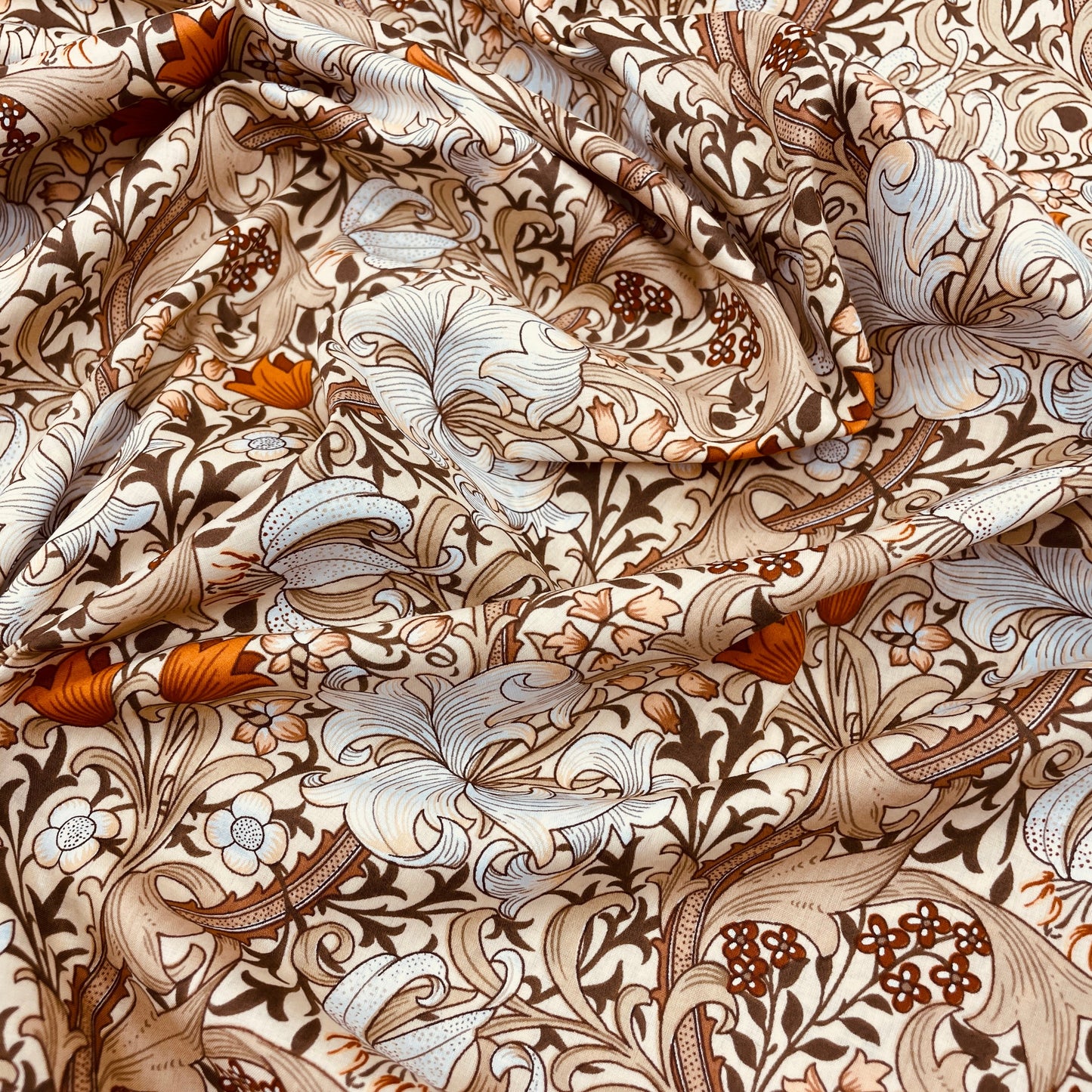 English Cotton Lawn Fabric - Golden Lily A - John Henry Dearle 3m