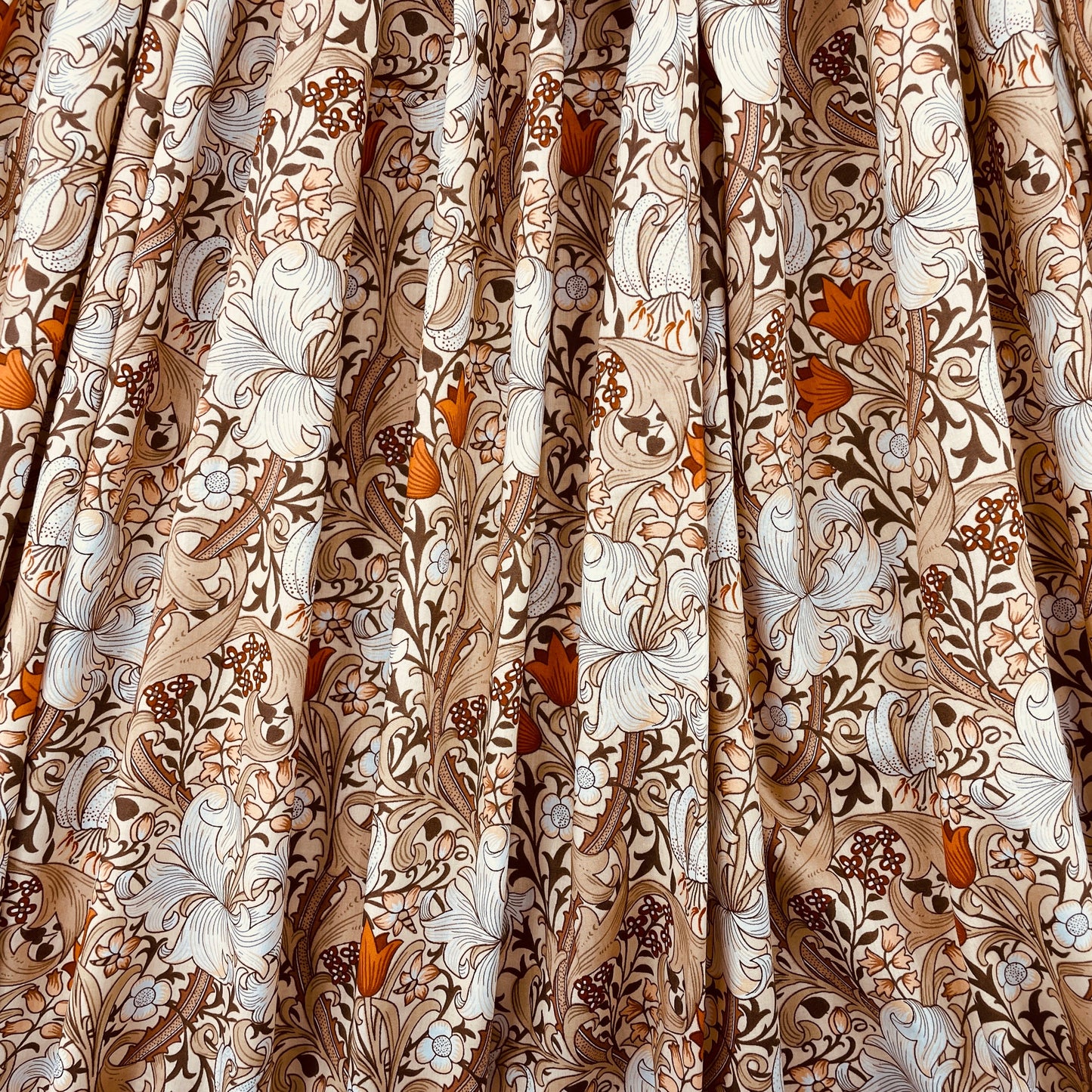 English Cotton Lawn Fabric - Golden Lily A - John Henry Dearle 3m