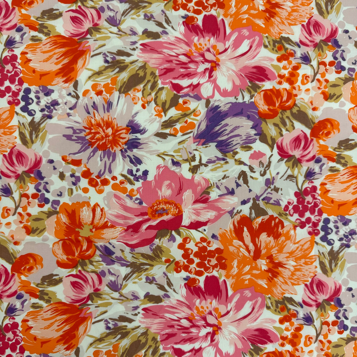 Pink And Orange Floral (English Cotton Tana Lawn) 3m